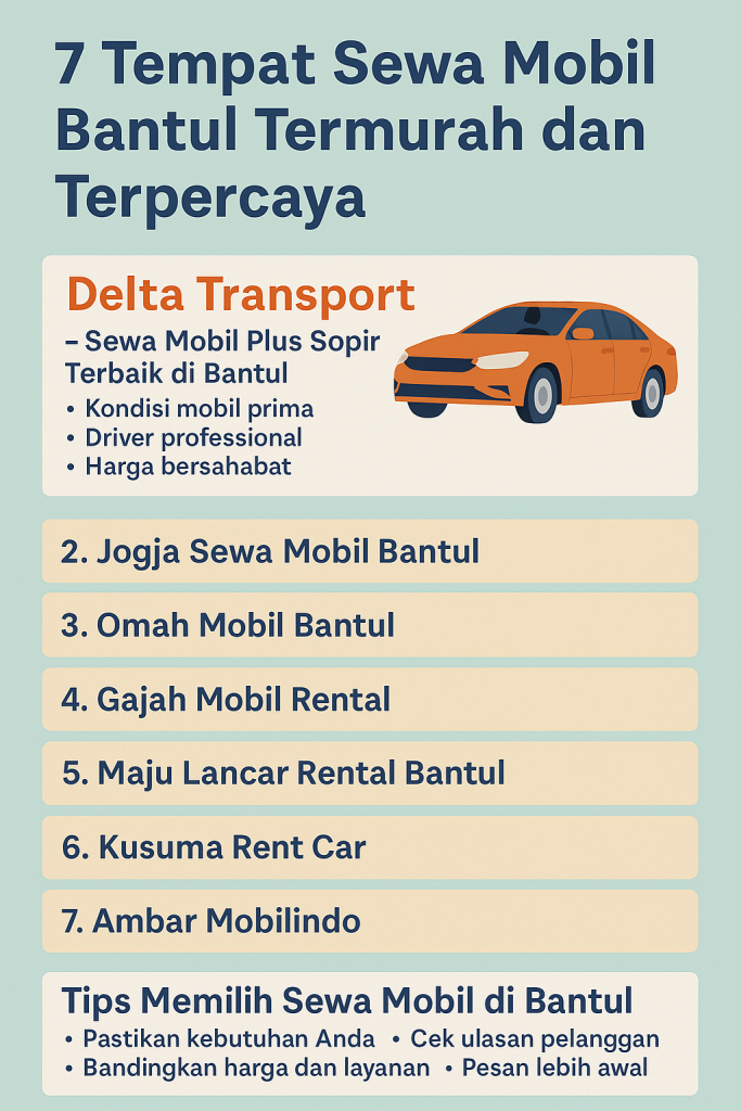 infografik 7 Tempat Sewa Mobil Bantul Termurah dan Terpercaya infografik 7 Tempat Sewa Mobil Bantul Termurah dan Terpercaya