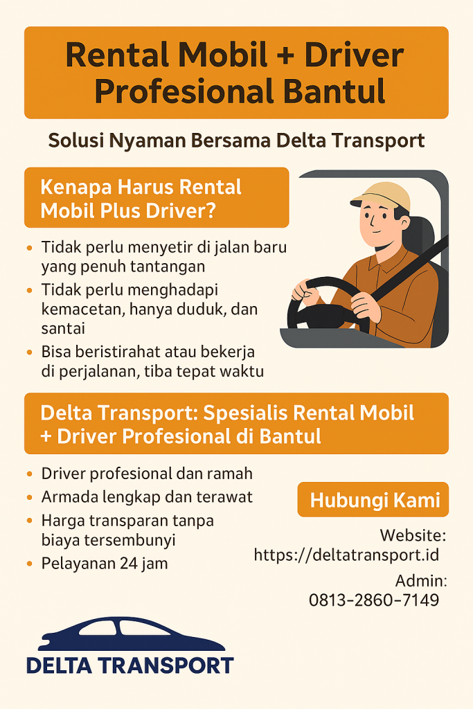 infografik Rental Mobil + Driver Profesional Bantul