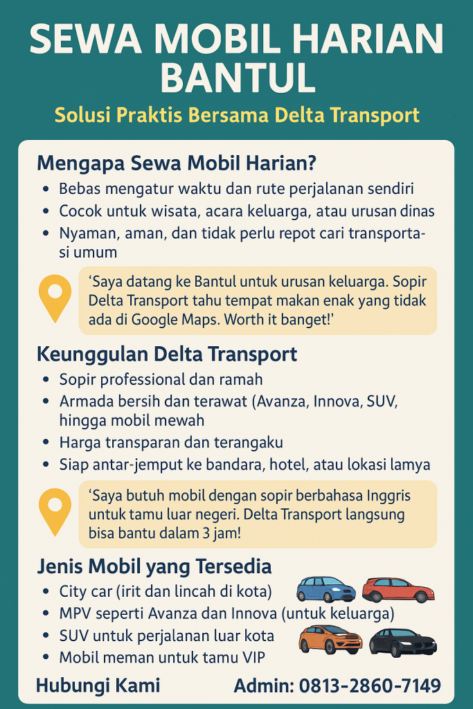 infografik sewa mobil harian Bantul infografik sewa mobil harian Bantul