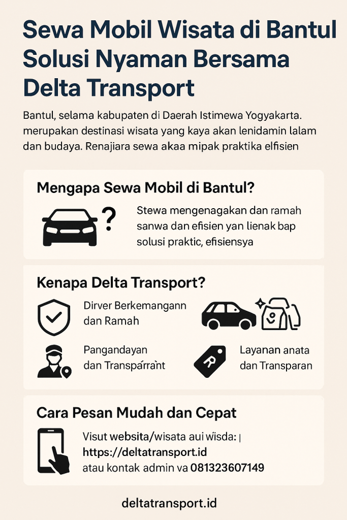 infografik sewa mobil wisata di Bantul infografik sewa mobil wisata di Bantul